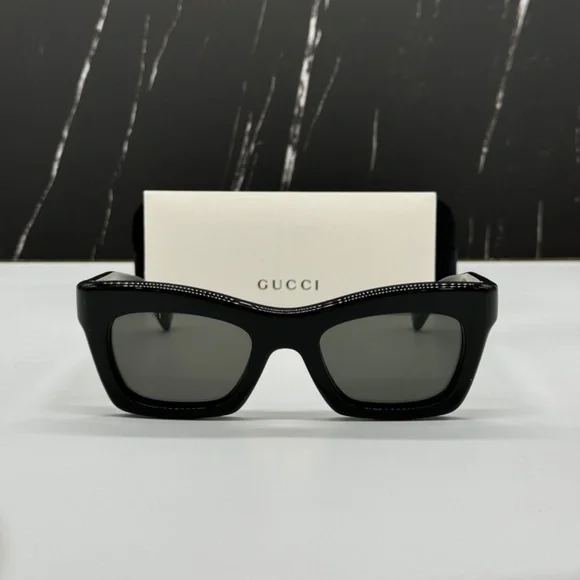NEW GG1773S 001 GUCCI BLACK GREY CAT EYE WOMEN GUCCI SUNGLASSES - Picture 3 of 12